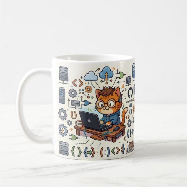 Coding Cat Utvecklar Mugg (Vänster)