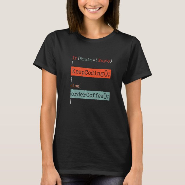 Coding Coffee webbutvecklare T Shirt (Framsida)