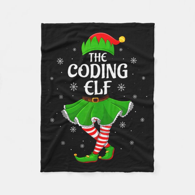 Coding Elf Christmas Family Girls Women Elf Squad  Fleecefilt (Framsidan)