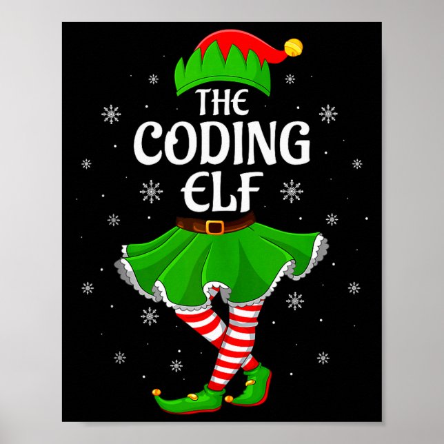 Coding Elf Christmas Family Girls Women Elf Squad  Poster (Framsidan)