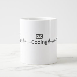 'Coding Heartbeat' Programmerare Jätte Mugg Jumbo Mugg