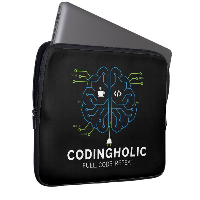 Codingholic Tech Brain Dark Programmer Laptop Fodral (Framsidan Höger)