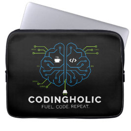 Codingholic Tech Brain Dark Programmer Laptop Fodral