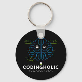Codingholic Tech Brain Dark Programmer Nyckelring