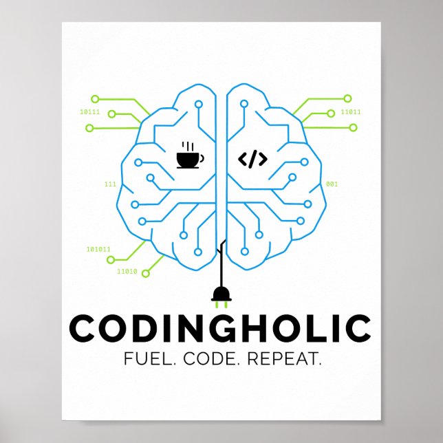 Codingholic Tech Brain Programmer Poster (Framsidan)