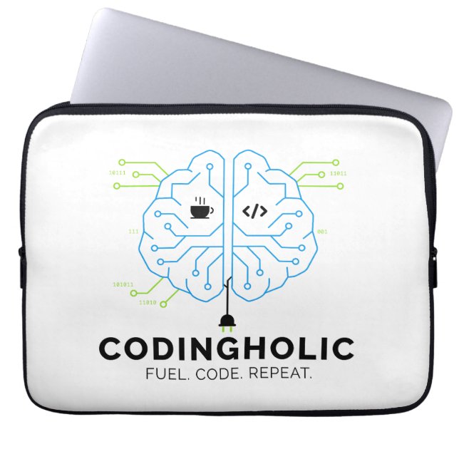 Codingholic Tech Brain Programmer | Utvecklare Laptop Fodral (Framsidan)