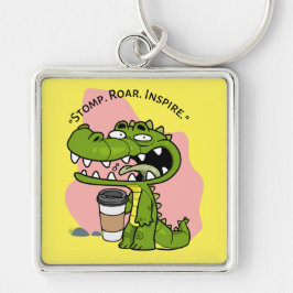 codrille fyrkantig silverfärgad nyckelring