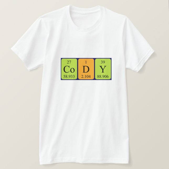 Cody-återkommande bord namn-skjorta tröja (Design framsida)
