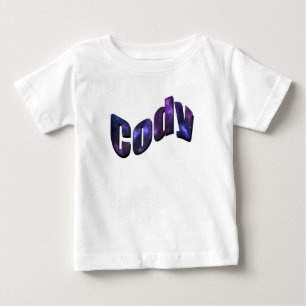 Cody Namn Gjort Med Blå Nebula Moln, T Shirt
