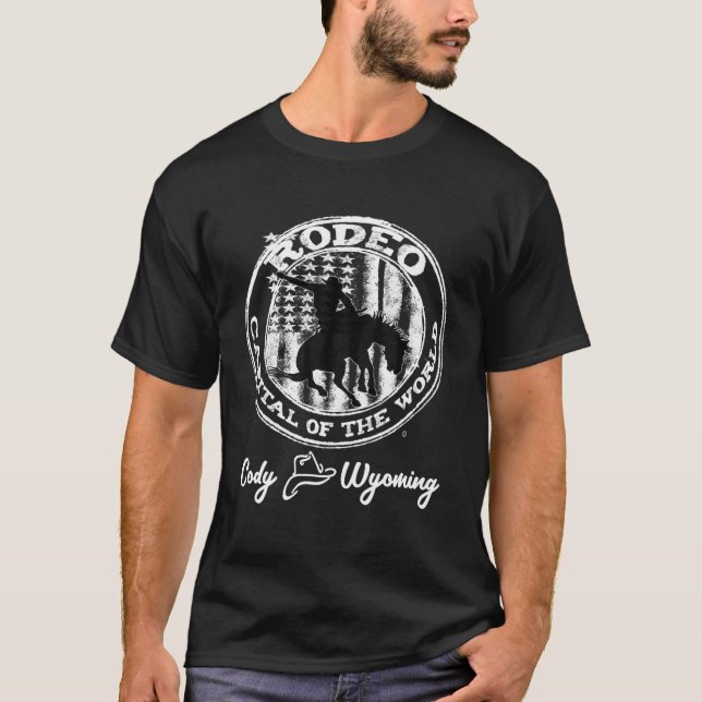 Cody Wyoming Rodeo-huvudstaden World Keepsaké T Shirt (Framsida)