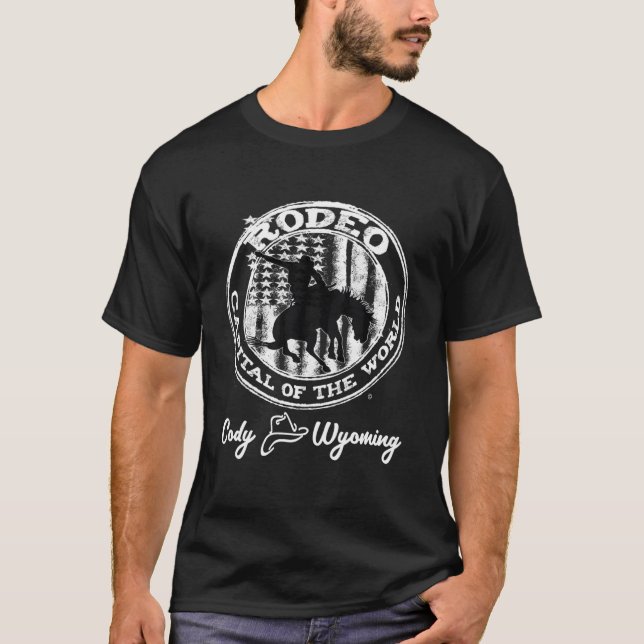 Cody Wyoming Rodeo-huvudstaden World Keepsaké T Shirt (Framsida)