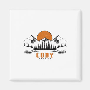 Cody Wyoming Vintage Berg Usa Amerika Souvenir Magnet