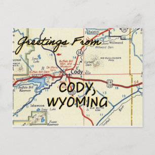 Cody Wyoming Vintage Karta Vykort