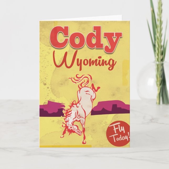 Cody Wyoming vintage resor poster Helgkort (Framsida)
