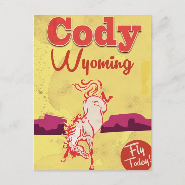 Cody Wyoming vintage resor poster Vykort (Framsida)