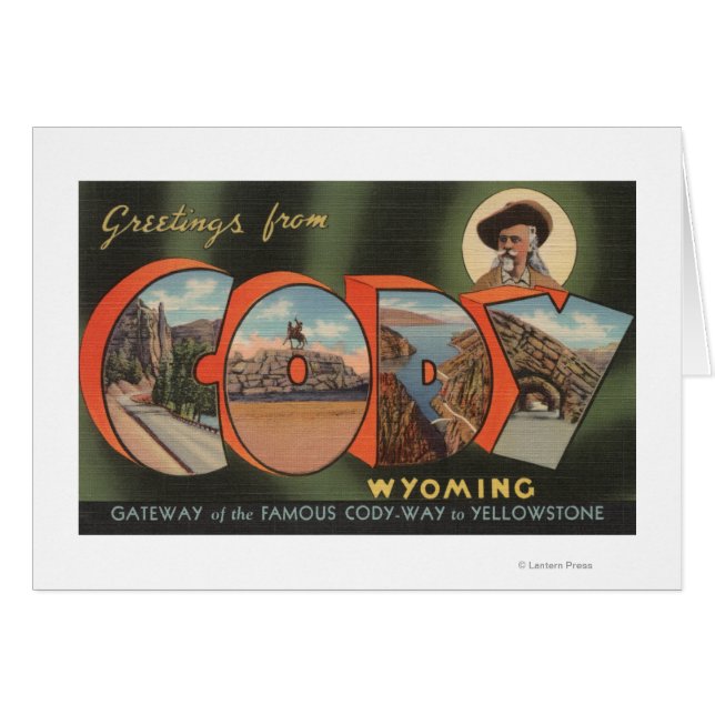 Cody, WyomingLarge Brev ScenesCody, WY Hälsningskort (Framsidan Horizontal)