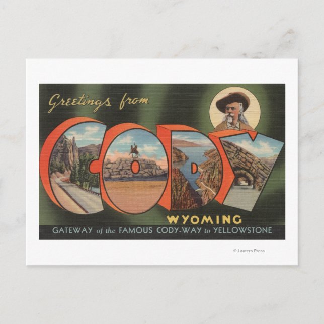 Cody, WyomingLarge Brev ScenesCody, WY Vykort (Framsida)