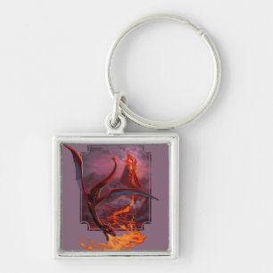 Cody's Lava Dragon Keychain Fyrkantig Silverfärgad Nyckelring