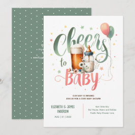 COED Baby Brewing Öl Flaskor Cheers Wildblommor Inbjudningar