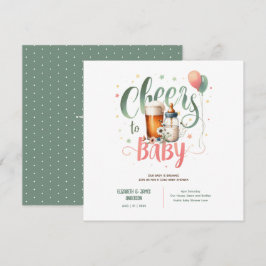 COED Baby Brewing Öl Flaskor Cheers Wildblommor Inbjudningar