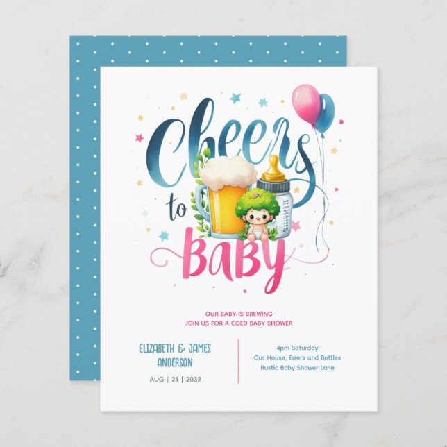 COED Baby Brewing Öl Flaskor Par Shower (Fram/baksida)