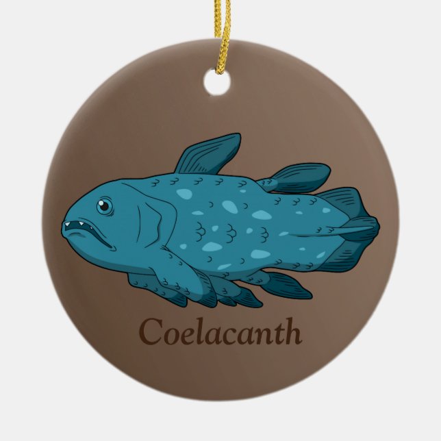 Coelacanth- Ancient Fish Julgransprydnad Keramik (Framsidan)