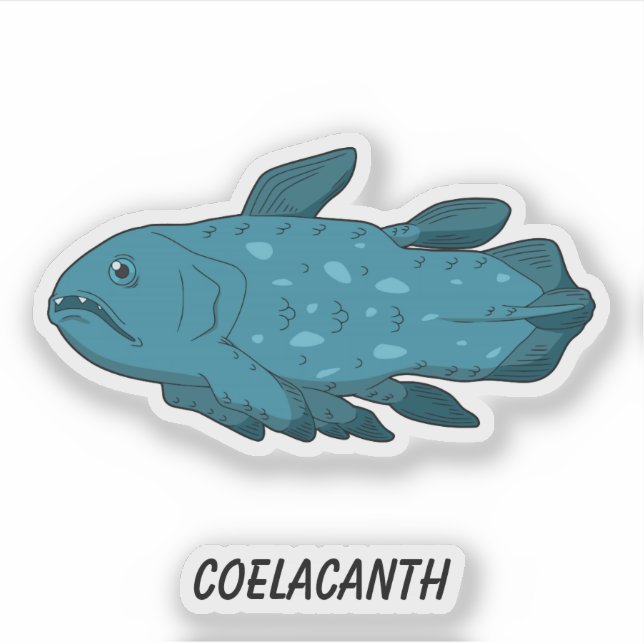 Coelacanth - Levande Fossil Fisk Vinyl Klistermärken (Framsida)