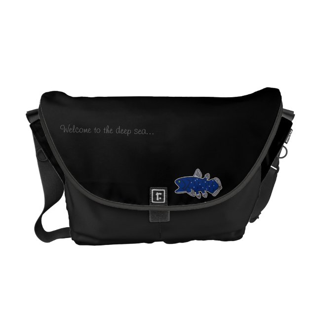 Coelacanth medelmessenger bagsvart messenger bag (Framsidan)