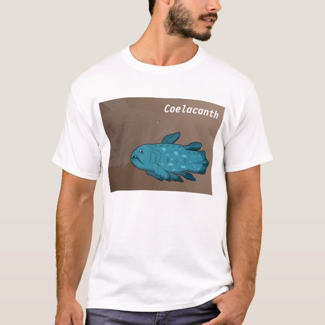 Coelacanth - urgammal fisk tee shirt (Framsida)