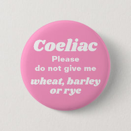 Coeliac Warning Cute Rosa Knapp