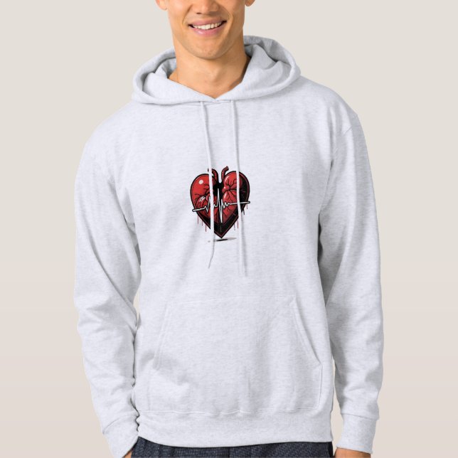 Cœur Anatomique avec Battement de Vie  Hoodie (Framsida)