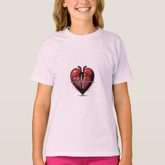 Cœur Anatomique avec Battement de Vie T Shirt