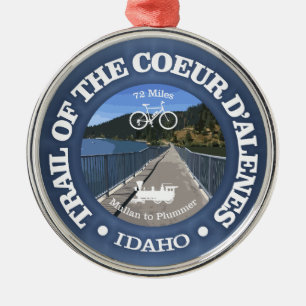 Coeur d'Alene-banan (cykling c) Julgransprydnad Metall