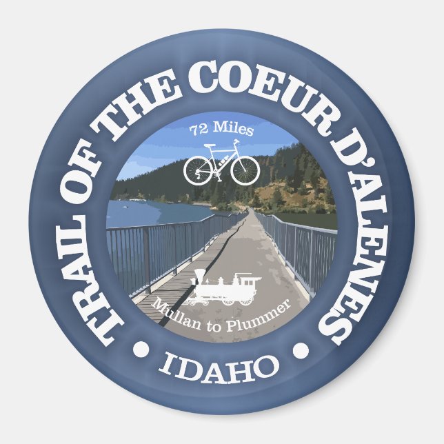 Coeur d'Alene-banan (cykling c) Magnet (Framsidan)