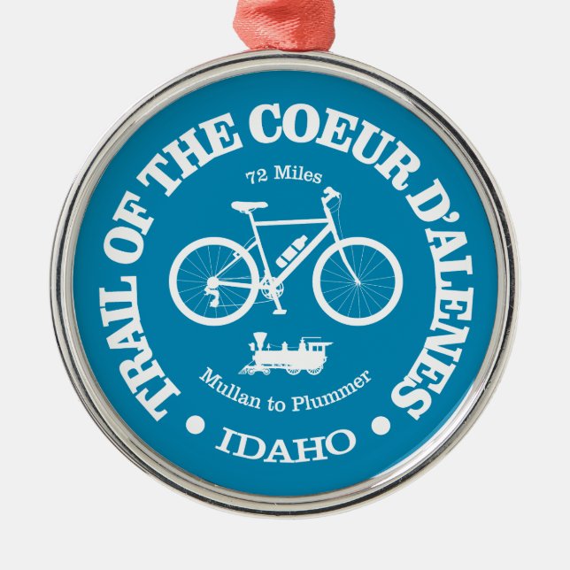 Coeur d'Alene-banan (cykling) Julgransprydnad Metall (Framsidan)