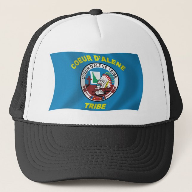 Coeur d'Alene Flagga Hatt Truckerkeps (Framsida)