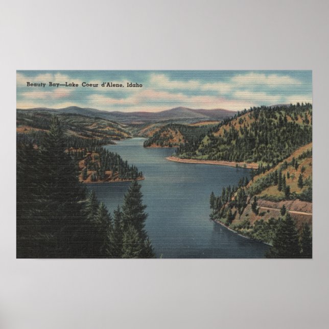 Coeur d'Alene, ID - View of Beauty Bay Poster (Framsidan)