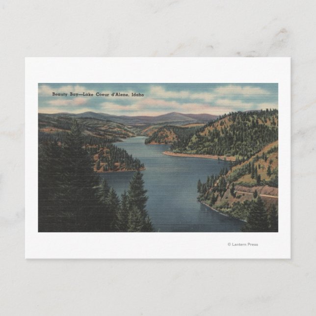 Coeur d'Alene, ID - View of Beauty Bay Vykort (Framsida)