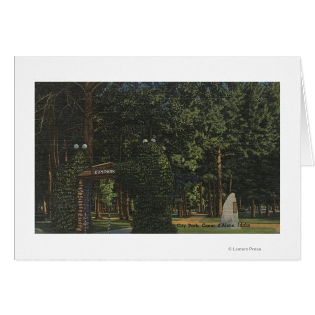 Coeur d'Alene, ID - View of City Park Hälsningskort (Framsidan Horizontal)