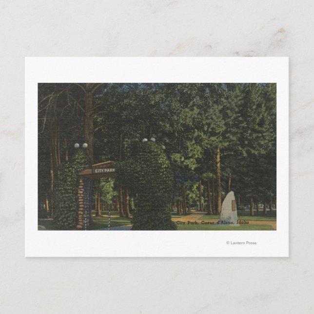 Coeur d'Alene, ID - View of City Park Vykort (Framsida)