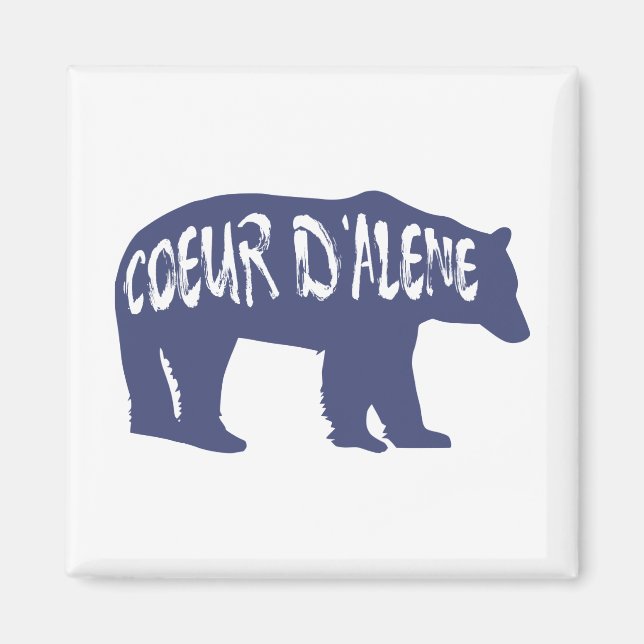 Coeur d'Alene Idaho Bear Magnet (Framsidan)