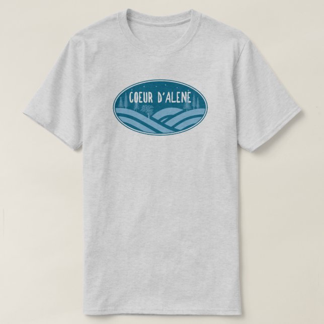Coeur d'Alene Idaho Friluftsliv T Shirt (Design framsida)