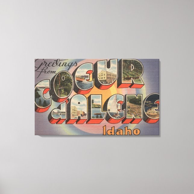 Coeur d'Alene, Idaho - Large Brev Scenes Canvastryck (Framsida)