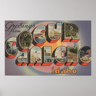 Coeur d'Alene, Idaho - Large Brev Scenes Poster