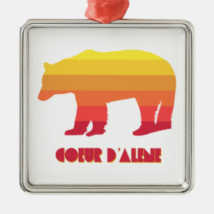 Coeur d'Alene Idaho Rainbow Bear Julgransprydnad Metall