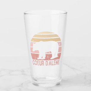 Coeur d'Alene Idaho Retro Bear Glaskopp
