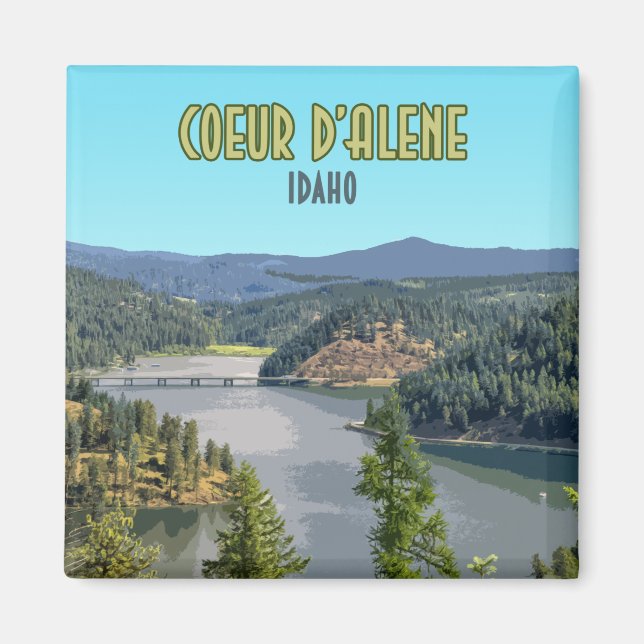 Coeur d'Alene Idaho Souvenir Magnet (Framsidan)