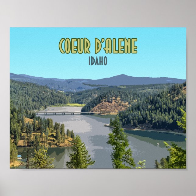 Coeur d'Alene Idaho Souvenir Poster (Framsidan)
