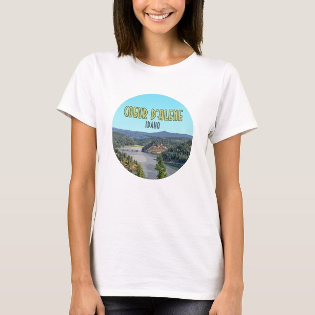 Coeur d'Alene Idaho Souvenir T Shirt (Framsida)