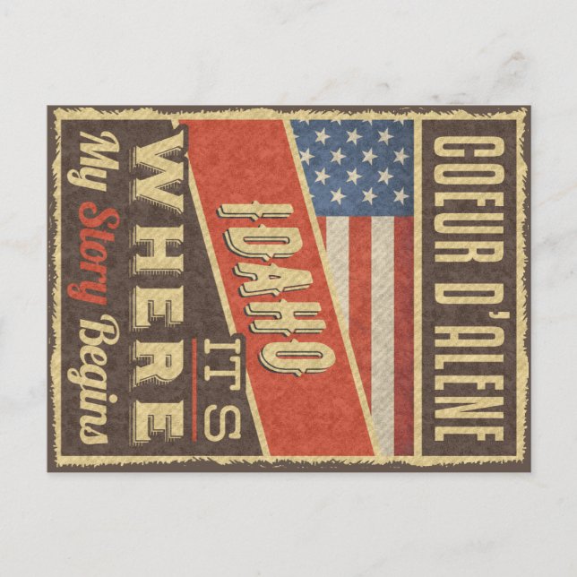 Coeur d'Alene Idaho Vykort (Framsida)